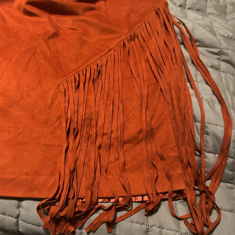 Forever 21 Terracotta Fringe Skirt